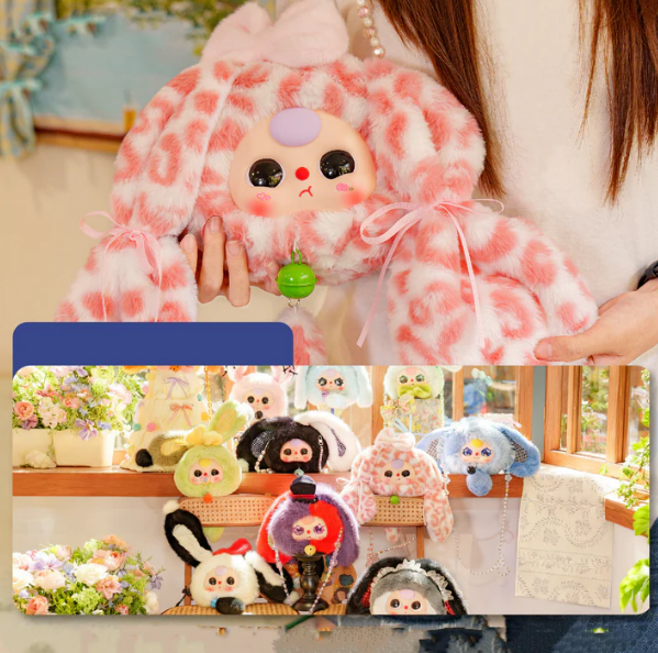Baby Three Lucky Rabbit Zipper Bag Series Plush Dolls - image 2