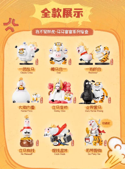 I'm Not Fat Tiger PangHu Horse and Tiger Series Blind Box Figure - image 2