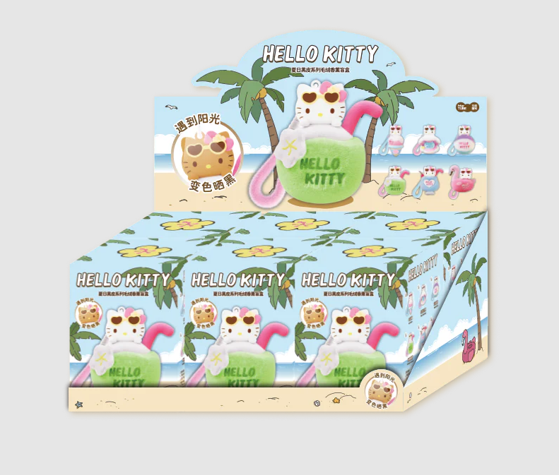 Hello Kitty Summer Themed Plush Keychain Aromatherapy Pendant Blind Box