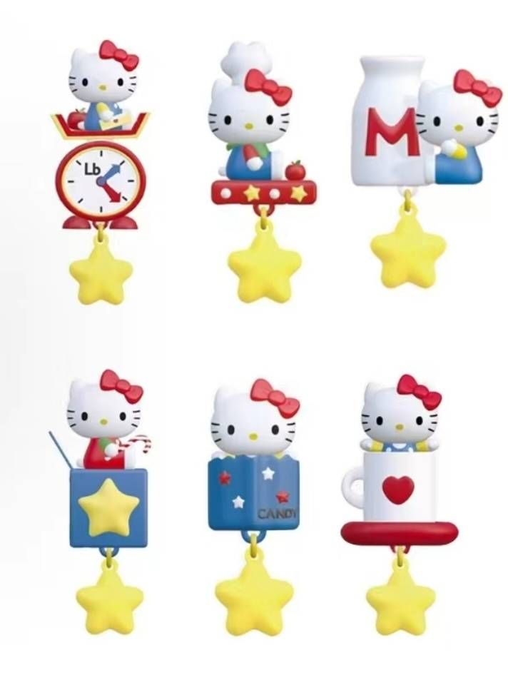 Hello Kitty Retro Restaurant Series Star Glowing Refrigerator Magnet Blind Box - image 2
