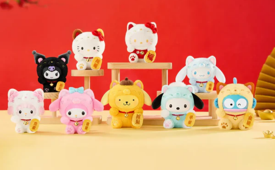 Sanrio Characters Lucky Cat Series Plush Keychain Blind Box - image 2
