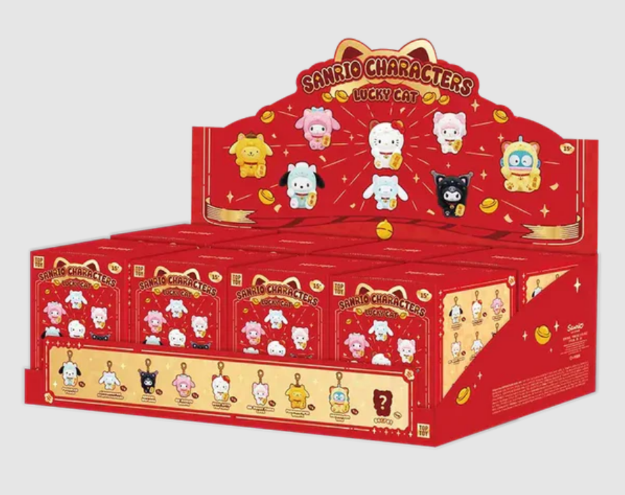Sanrio Characters Lucky Cat Series Plush Keychain Blind Box