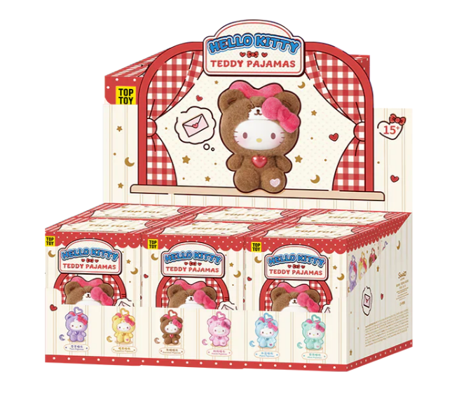 Hello Kitty Teddy Pajamas Plush Keychain Series Blind Box